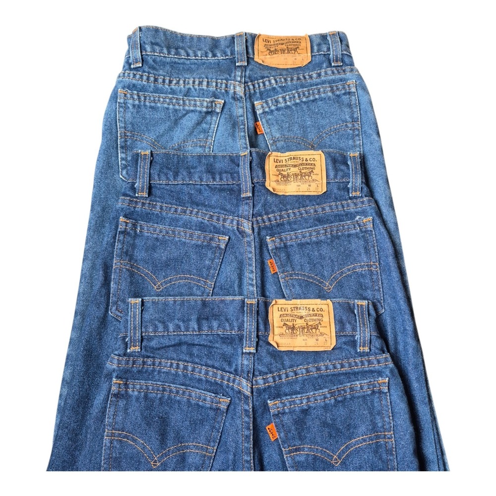 VTG Levi's 512 Orange Tab Boys 8 Slim‎ Taper Jeans USA 1990 Denim Lot of 3